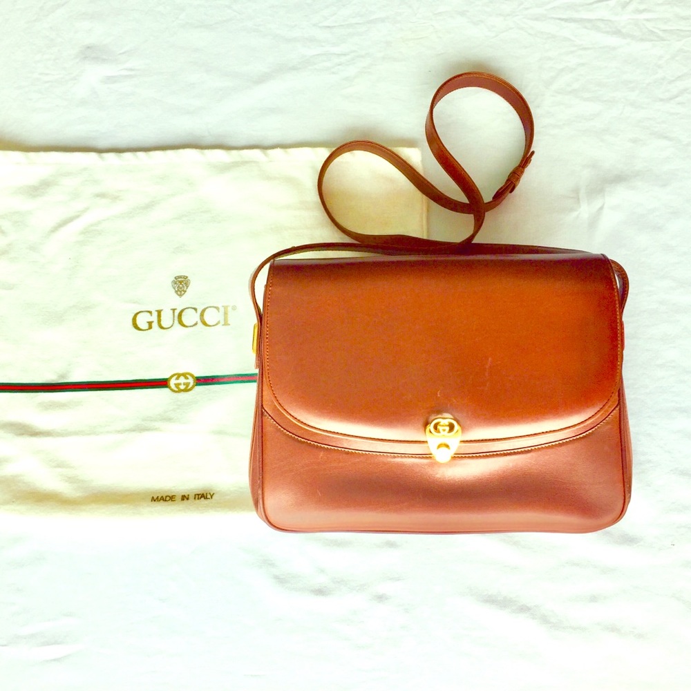 Gucci Tan Leather Crossbody Bag
